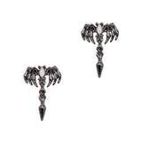 Fallen Angel Cross Gunmetal Black Cool Goth Nail Charm