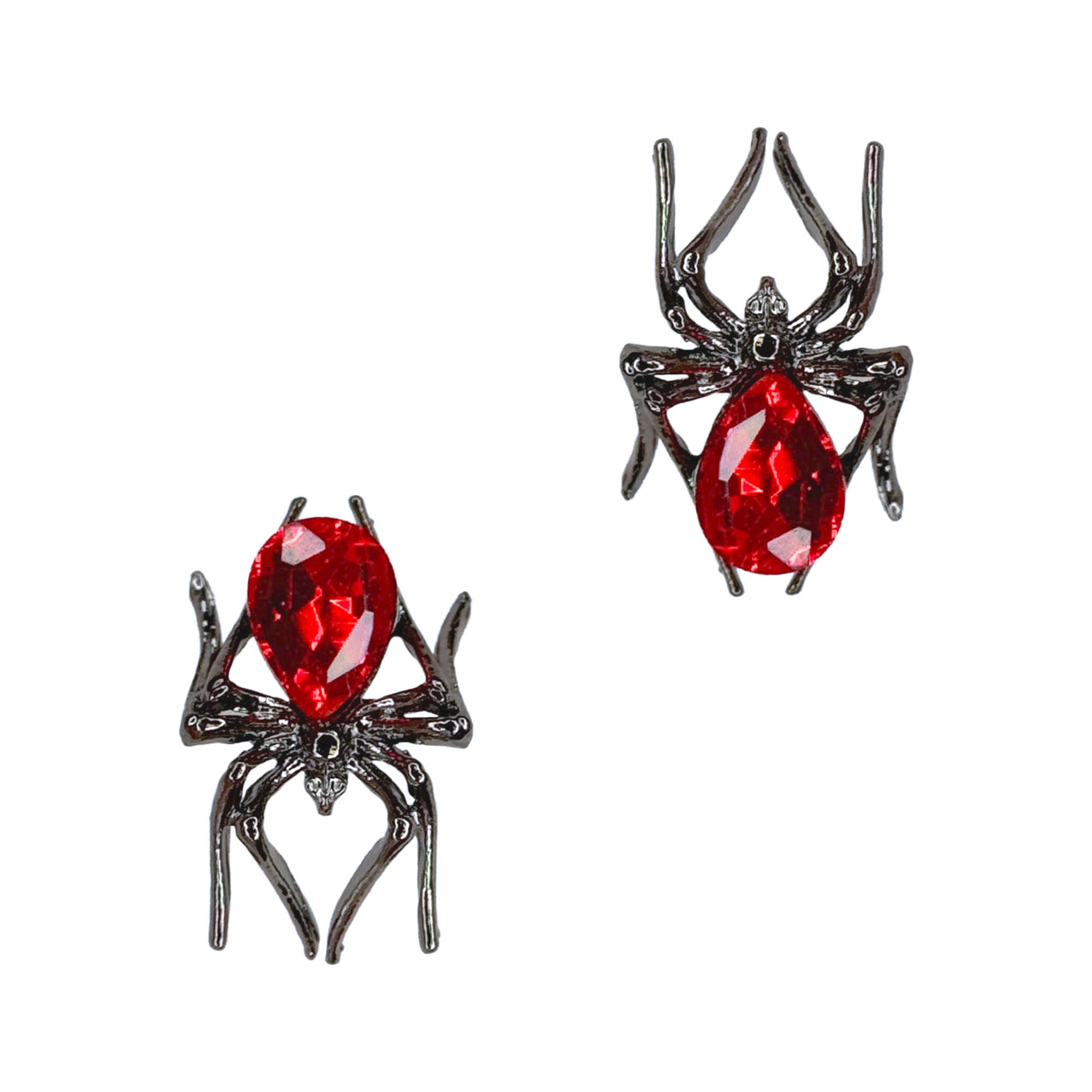 Oversized Black Widow / Ruby Oversized Black Widow Spider Ruby Nail Art Charm Jewelry Decor 3D