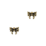 Tiny Halloween Nail Charm Dainty Skull Bow / Gold Vintage Coquette Cute