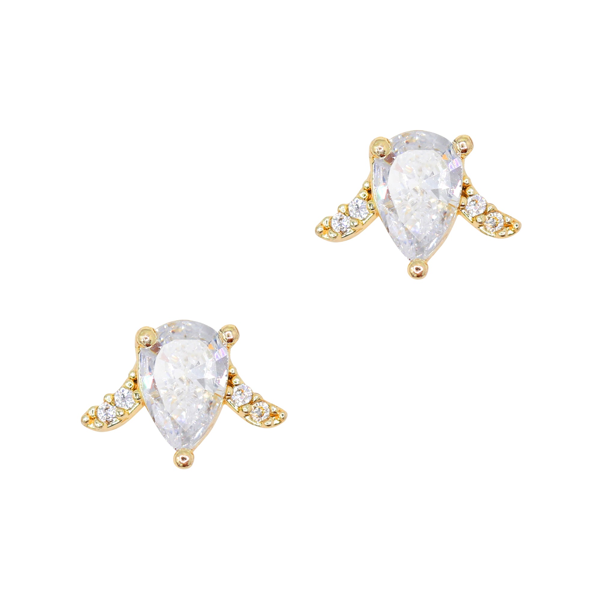 Pear Drop Tiara / Zircon Charm / Gold Pear Drop Tiara / Zircon Charm / Gold Gem Nail Jewelry Fashion