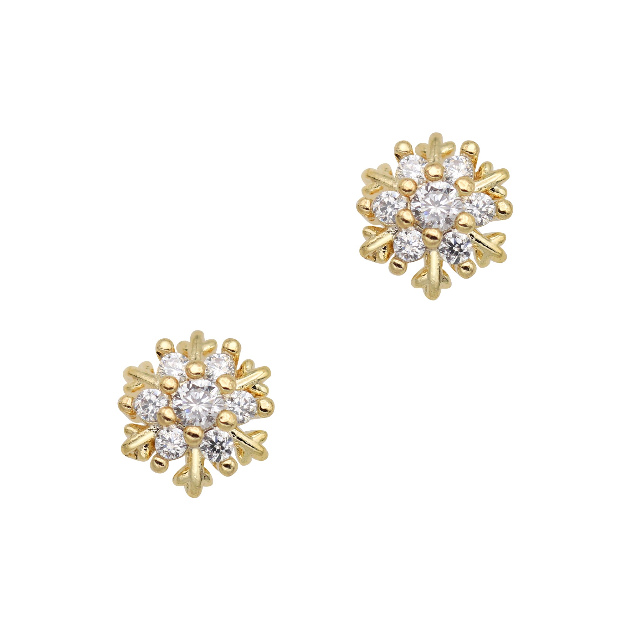 Mini Snowflake Cluster / Zircon Charm / Gold Mini Snowflake Cluster / Zircon Charm / Gold 3D Nail Art Christmas Holiday Winter Wonderland