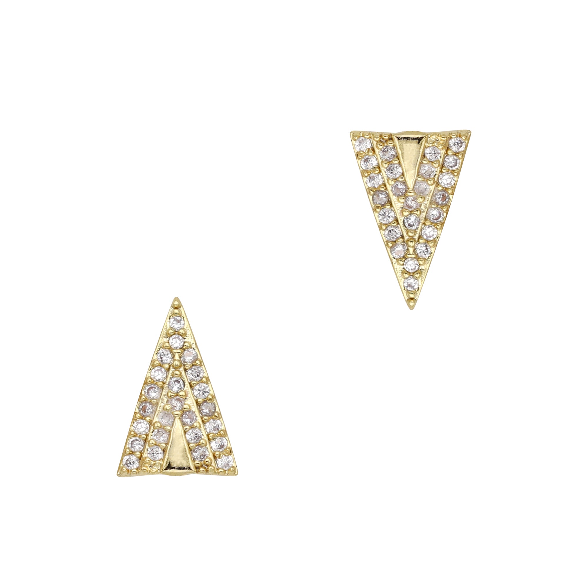 Bedazzled Triangle / Zircon Charm / Gold Nail Charm Jewelry Decor Geometric Shape Design