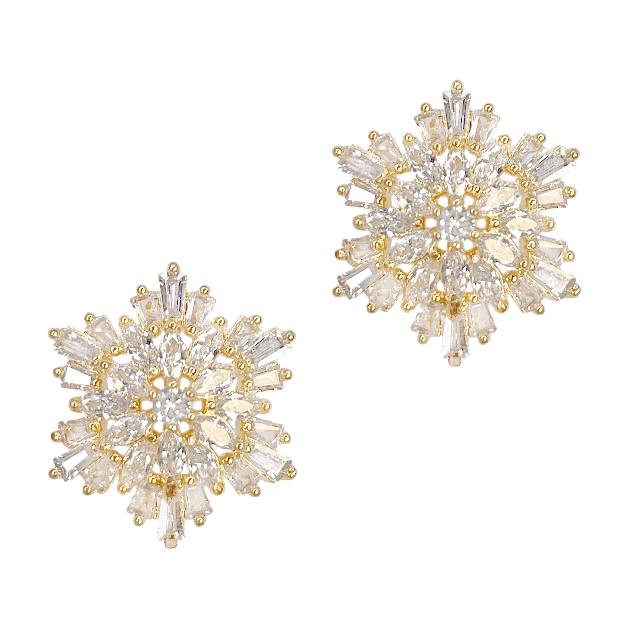 Oversized Crystal Snowflake / Zircon Charm / Gold Oversized Crystal Snowflake / Zircon Charm / Gold / 3D Nail Art Christmas Holiday Winter Wonderland