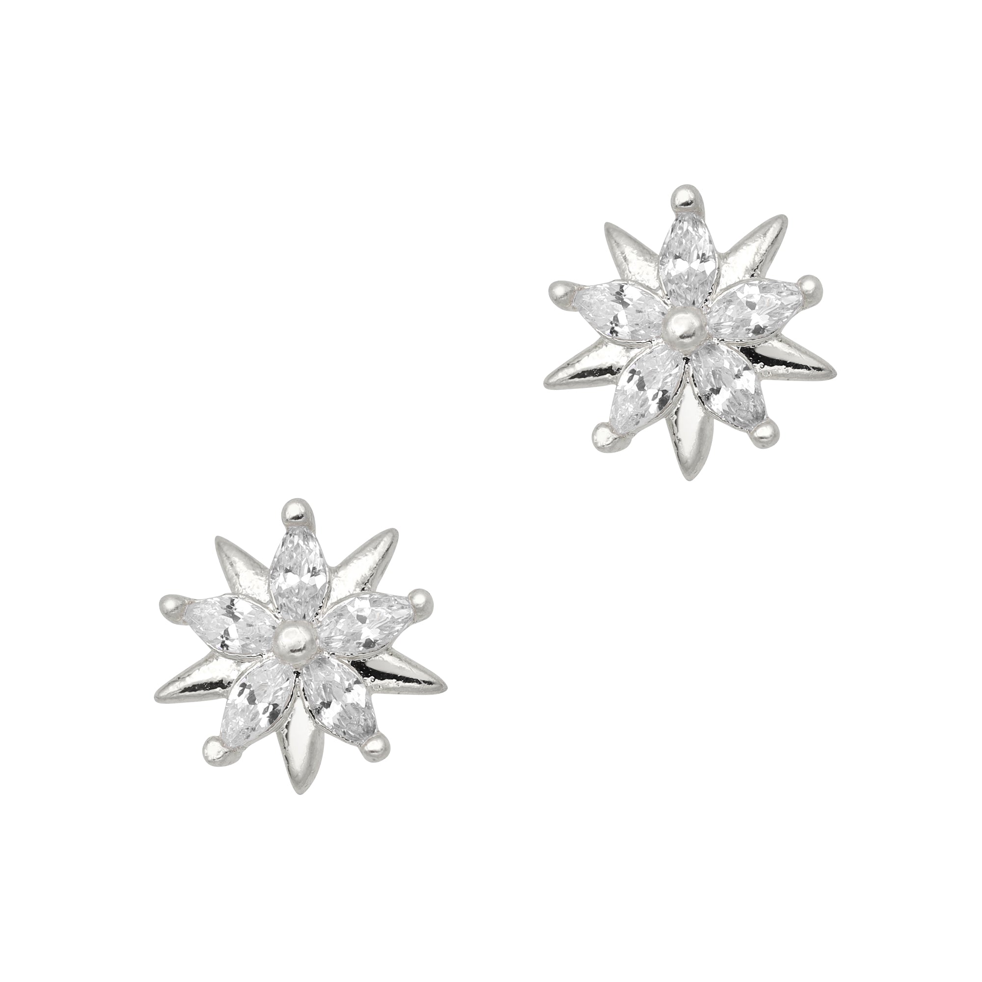 Star Snowflake / Zircon Charm / Silver / Clear Crystal Star Snowflake / Zircon Charm / Silver / Clear Crystal 3D Nail Art Christmas Holiday Winter Wonderland