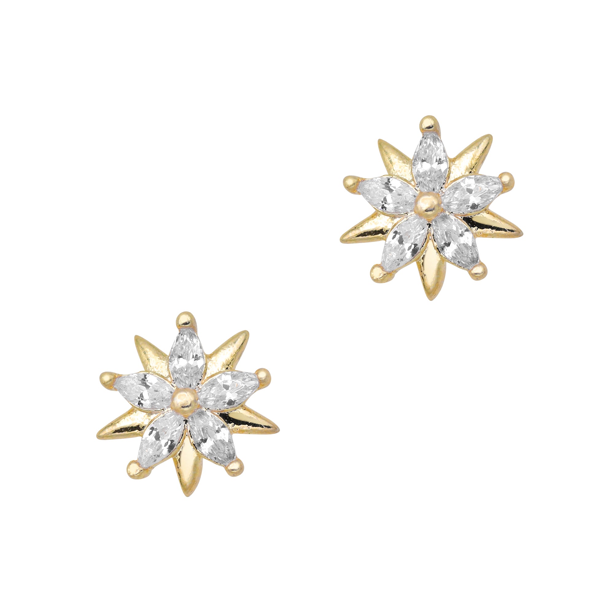 Star Snowflake / Zircon Charm / Gold / Clear Crystal Star Snowflake / Zircon Charm / Gold / Clear Crystal 3D Nail Art Christmas Holiday Winter Wonderland