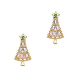 Festive Christmas Tree / Zircon Charm / Gold 3D Nail Art Christmas Holiday Winter