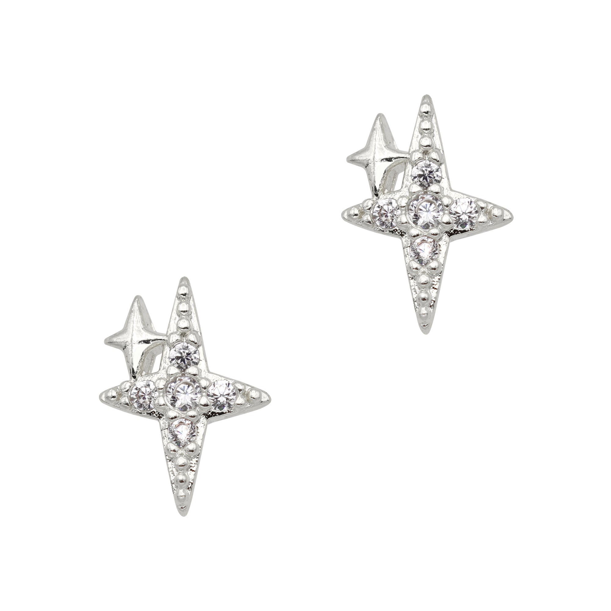 Star Sparkles / Zircon Charm / Silver 3D Nail Art Christmas Holiday Winter Celestial