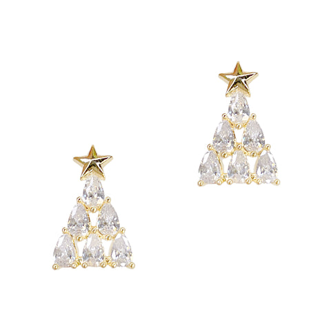 Marvelous Christmas Tree / Zircon Charm / Gold 3D Nail Art Christmas Holiday Winter Wonderland