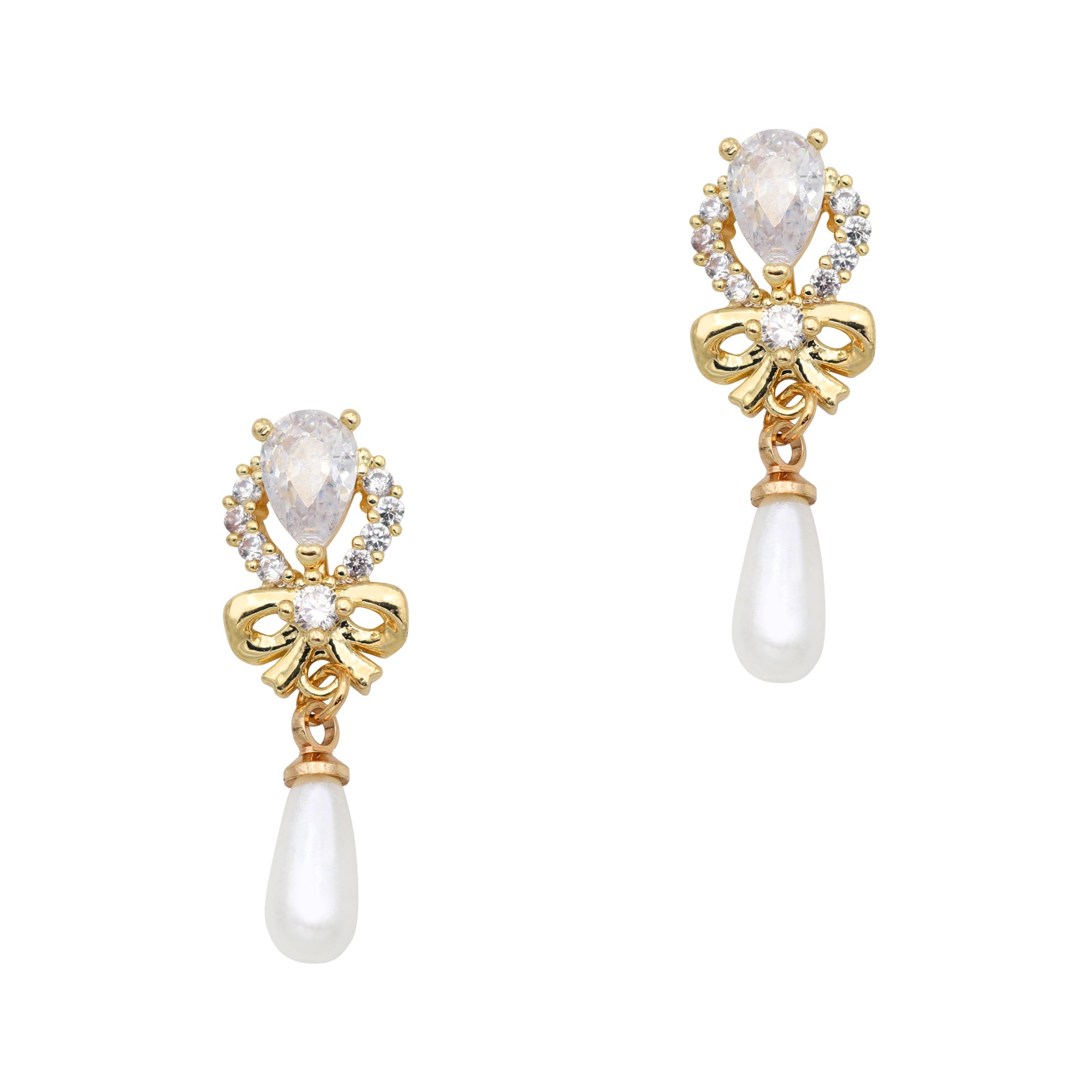 Pearl Drop Dangle / Zircon Charm / Gold Pearl Drop Dangle / Zircon Charm / Gold Nail Art Jewelry