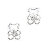 Lovely Teddy Bear / Zircon Charm / Silver Cute Valentine's Day Nail Decor