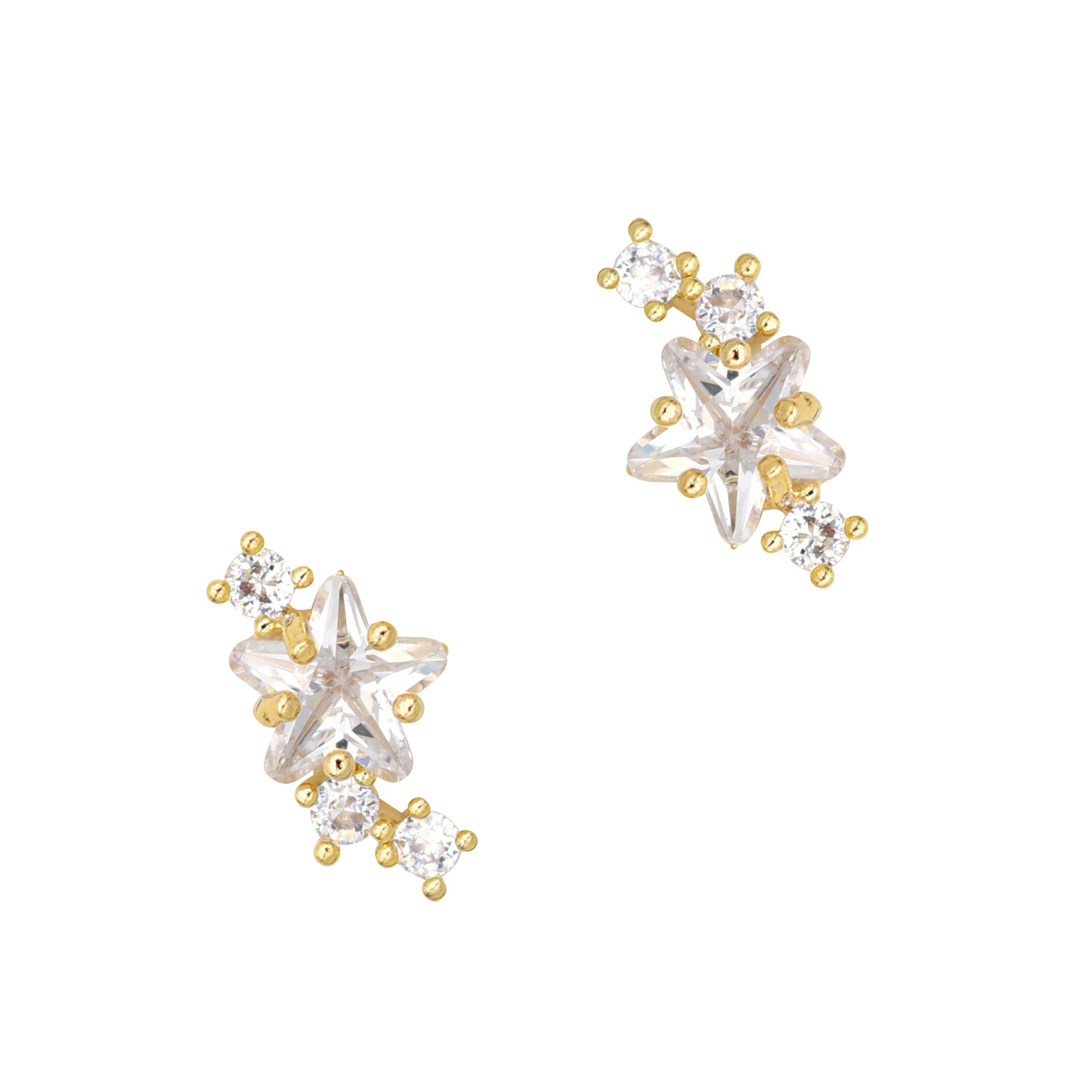 Crystal Star Link / Zircon Charm / Gold Crystal Star Link / Zircon Charm / Gold Celestial Nail Jewelry 3D Decor