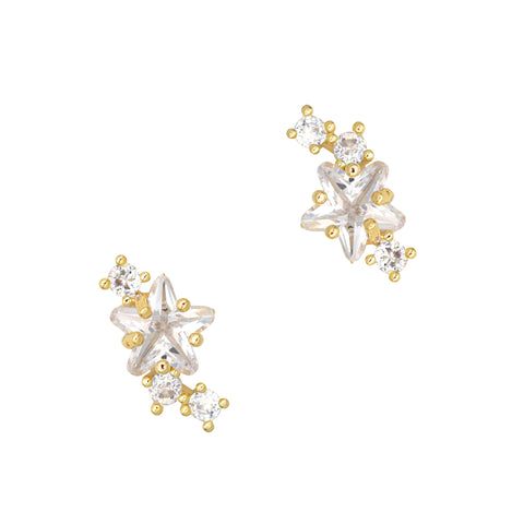 Crystal Star Link / Zircon Charm / Gold Celestial Nail Jewelry 3D Decor
