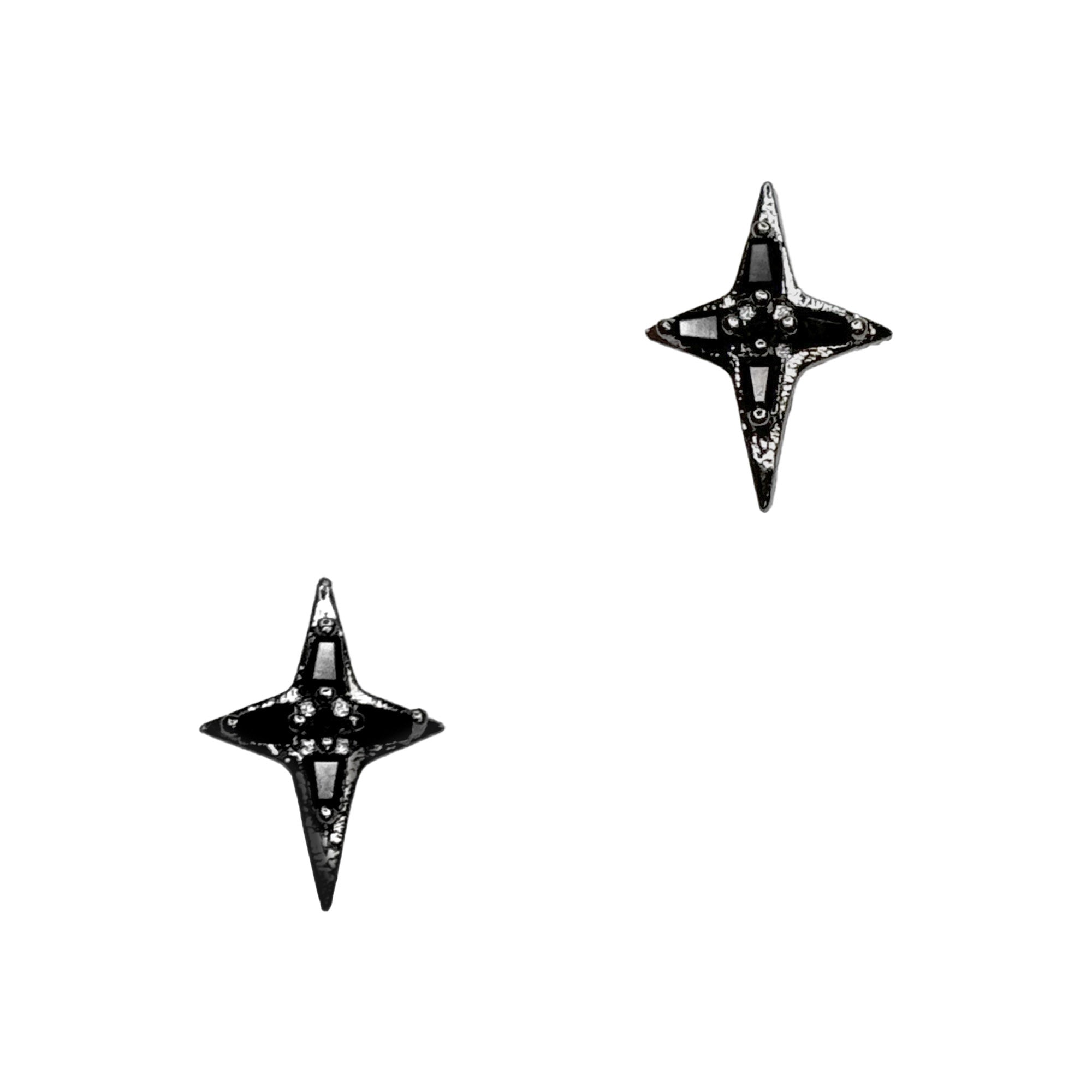 Sparkle Star / Zircon Charm / Gunmetal Sparkle Star / Zircon Charm / Gunmetal Nail Jewelry Decor Black Cool