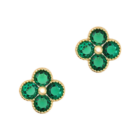 Large Clover / Zircon Charm / Green / Gold / Diamond / St. Patricks