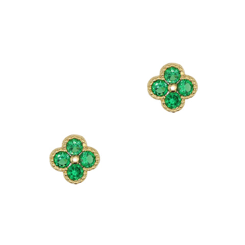 Small Clover / Zircon Charm / Green / Gold / St. Patricks