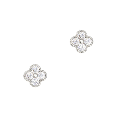 Nail Jewelry Lucky 3D Decor Small Clover / Zircon Charm / Silver / Gems