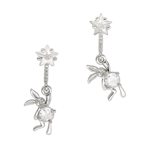 Nail Decor 3D Star Balloon Bunny Dangle Zircon Charm Silver Cute Coquette