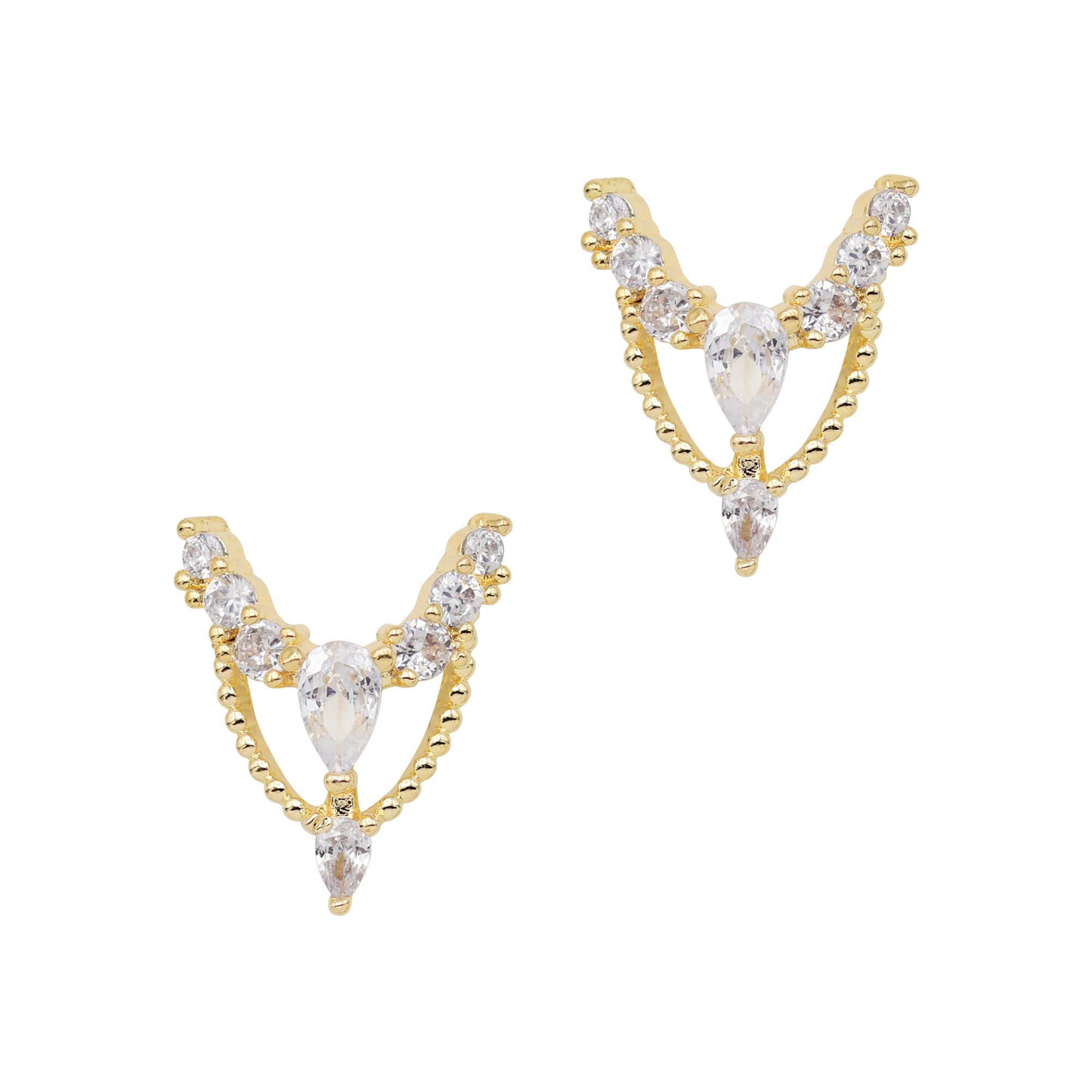 Regal Necklace / Zircon Charm / Gold Nail Decor 3D Regal Necklace Zircon Charm Gold Glam Bling