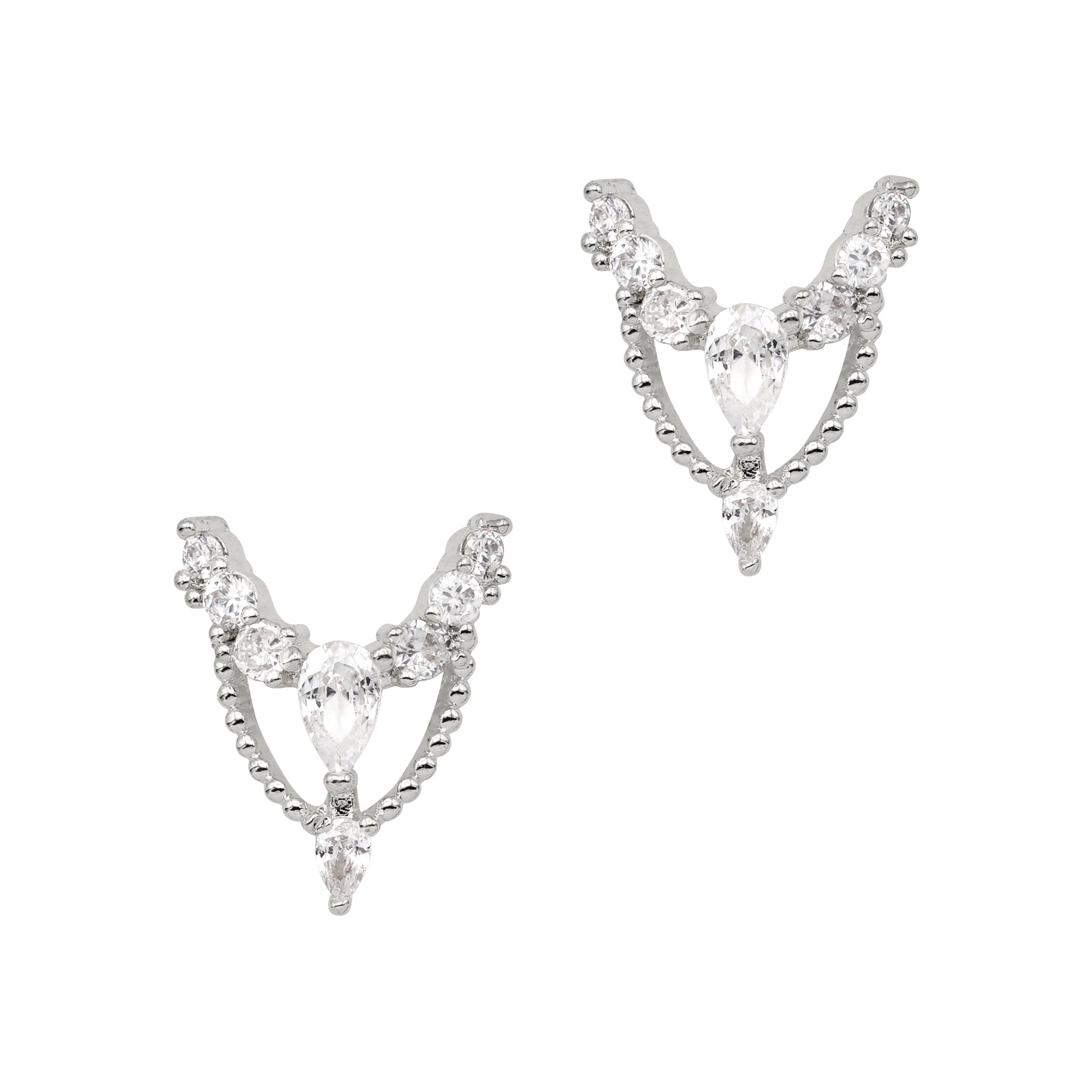 Regal Necklace / Zircon Charm / Silver Nail Decor 3D Regal Necklace Zircon Charm Silver Glam Bling