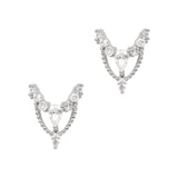 Nail Decor 3D Regal Necklace Zircon Charm Silver Glam Bling