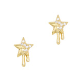 Star Drip Nail Zircon Charm Gold Melting 3D Jewelry Crystal Bling Trendy