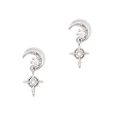 Moonlit Dangle / Zircon Charm / Silver Nail Celestial Jewelry
