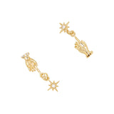 Cosmic Star Sparkle Hand Dangle Nail Zircon Charm 3D Gold Jewelry Mystical Celestial Trendy Crystal