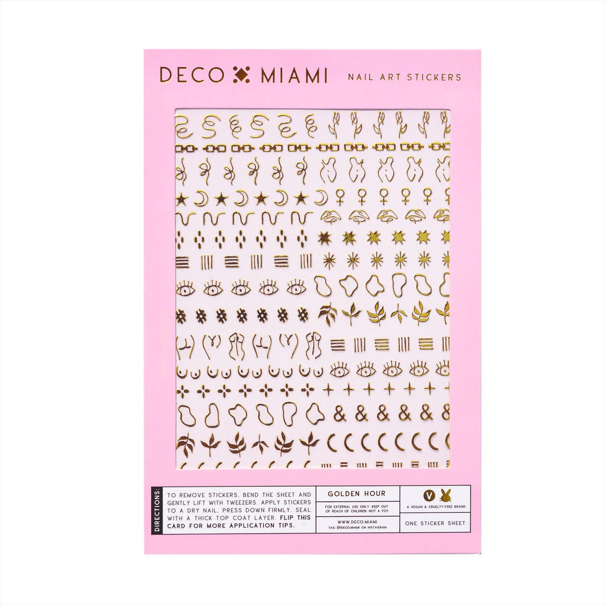 Deco Beauty Nail Art Stickers / Golden Hour Deco Miami Nail Art Stickers / Golden Hour Line Art Butts Eyes Feminine Female