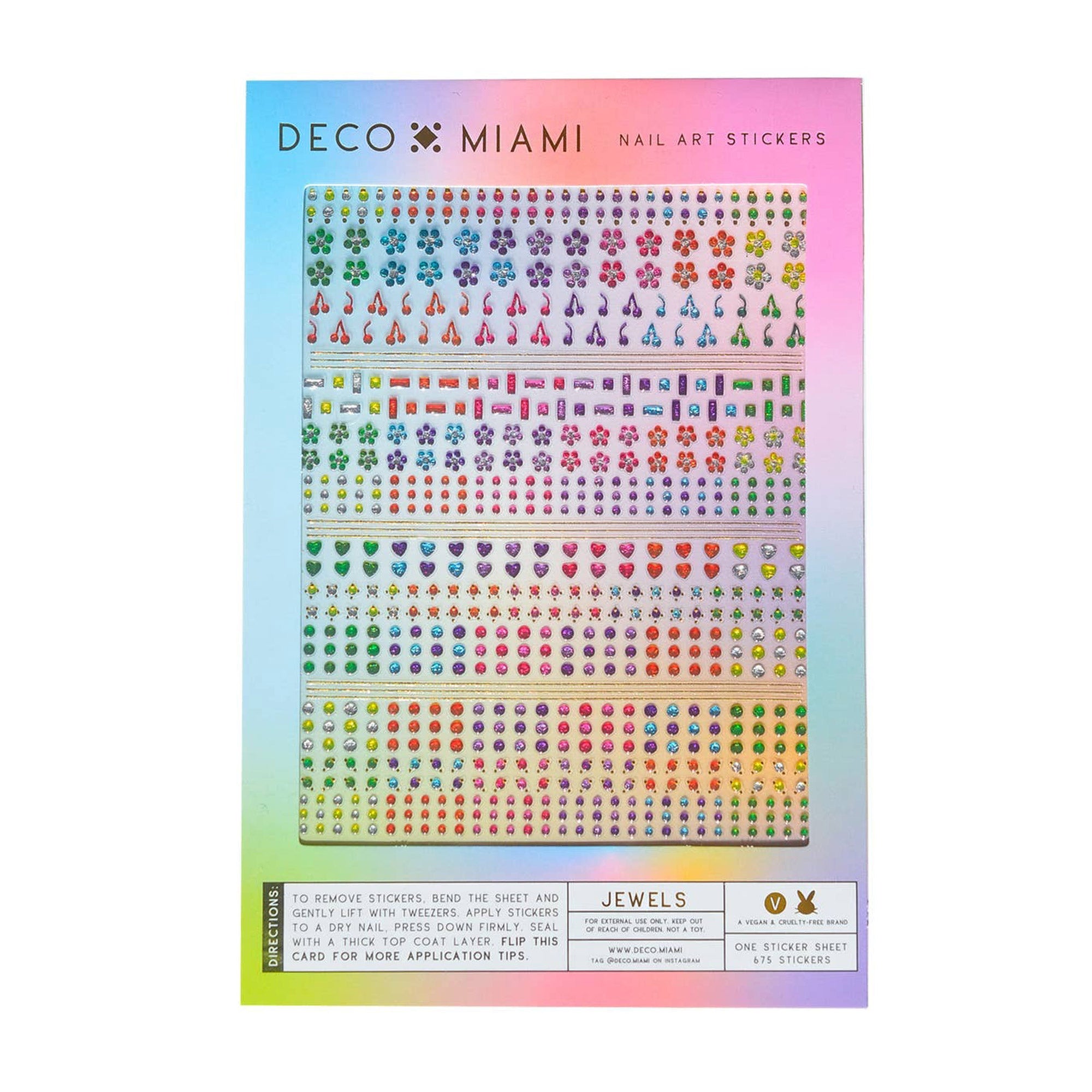 Deco Beauty Nail Art Stickers / Jewels Deco Miami Nail Art Stickers / Jewels Rainbow Hearts Geometric Cherries Floral