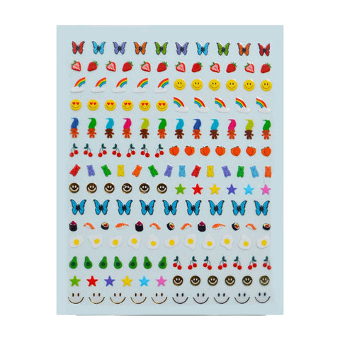Deco Miami Nail Art Stickers / Sunny Side Up Summer Foodie Rainbow Smiley Colorful Fun