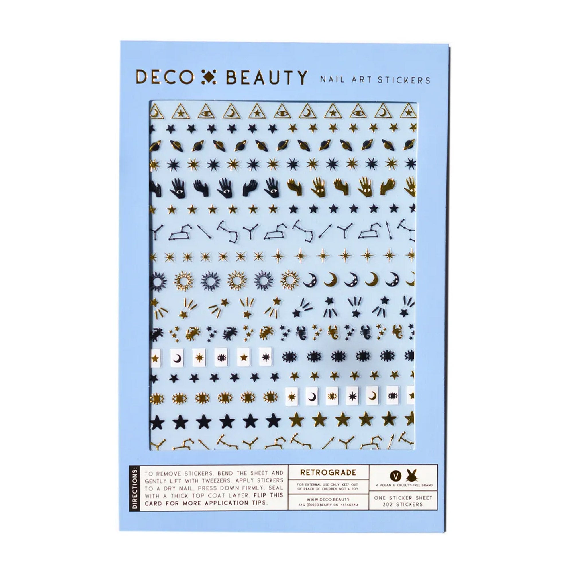 Deco Beauty Nail Art Stickers / Retrograde Deco Beauty Nail Art Stickers / Retrograde Celestial Gold Stars Moon Zodiac