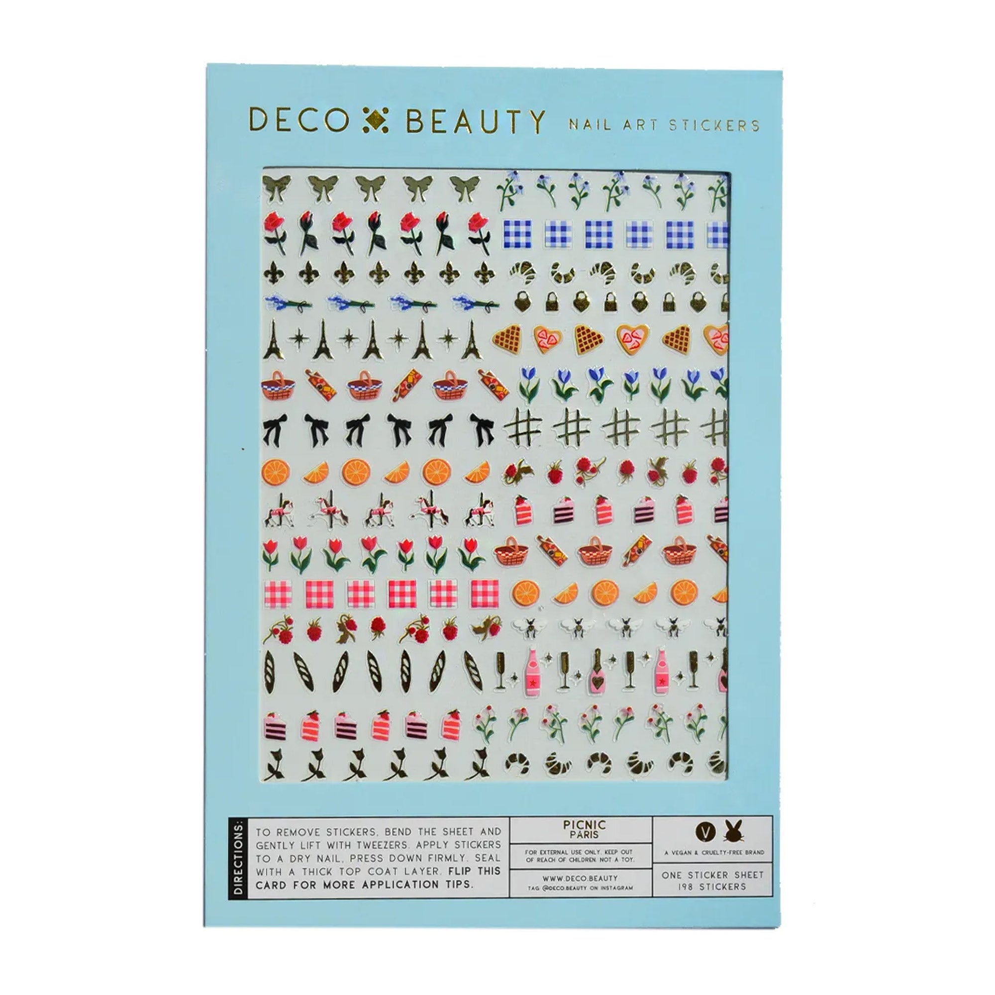 Deco Beauty Nail Art Stickers / Picnic Deco Beauty Nail Art Stickers / Picnic Floral Parisian Design