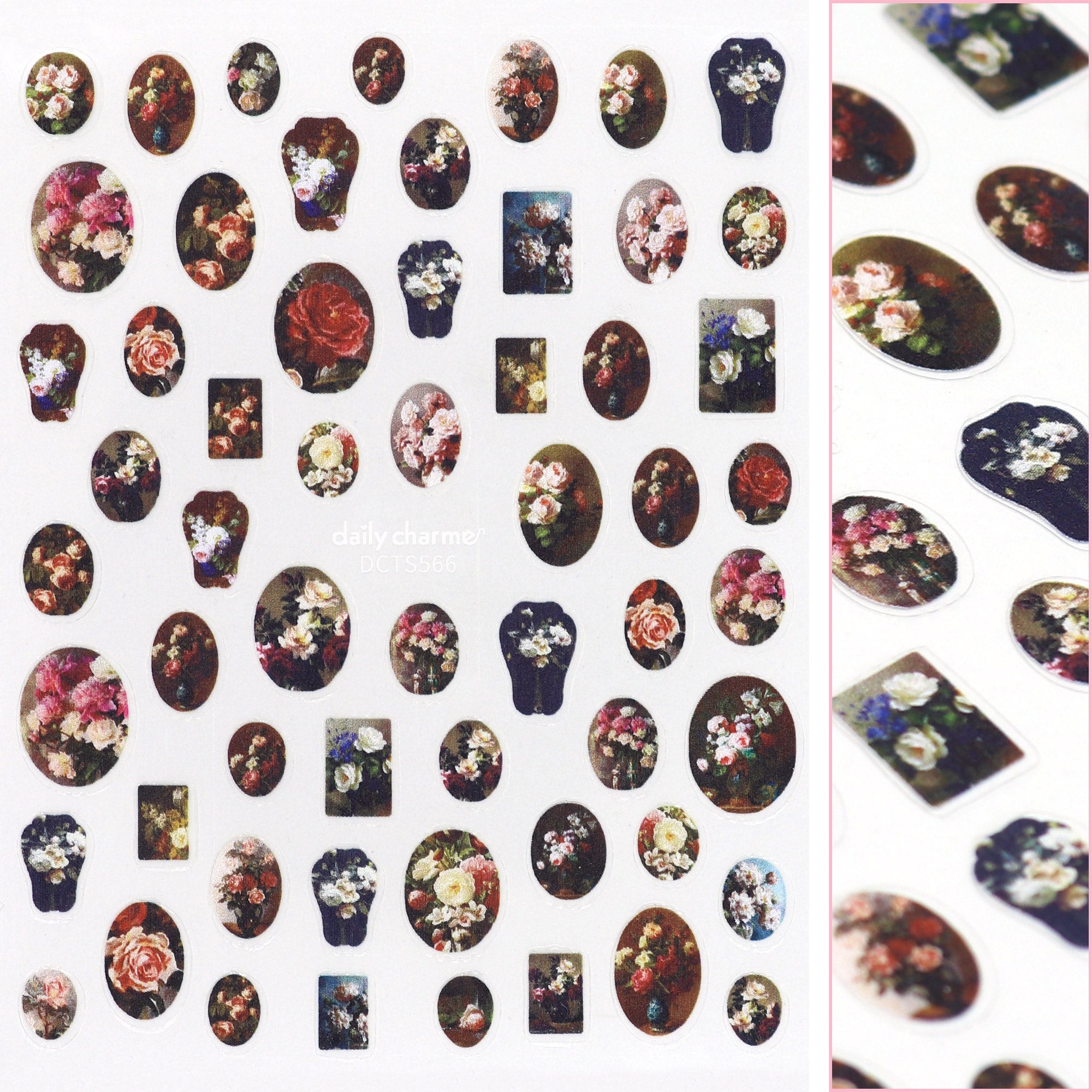 Floral Nail Art Sticker / Victorian Painting Floral Nail Art Sticker / Victorian Painting Artistic Design Floral Flowers