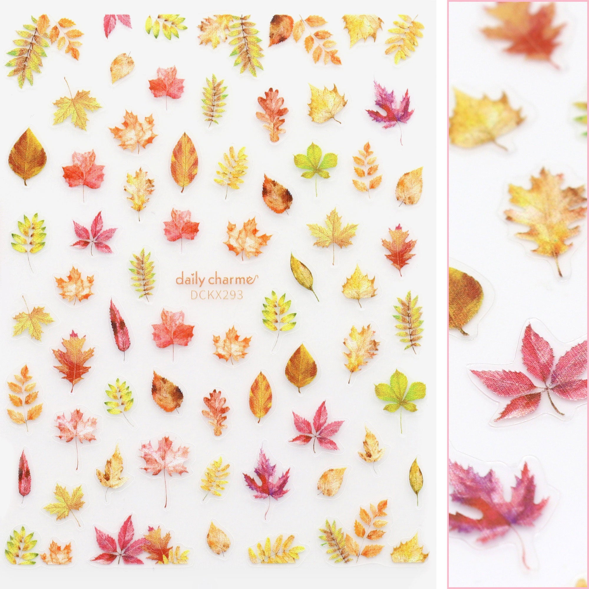 Floral Nail Art Sticker / Fall Leaves Floral Nail Art Sticker / Fall Leaves Autumn Decals Orange Yellow Maples Foliage
