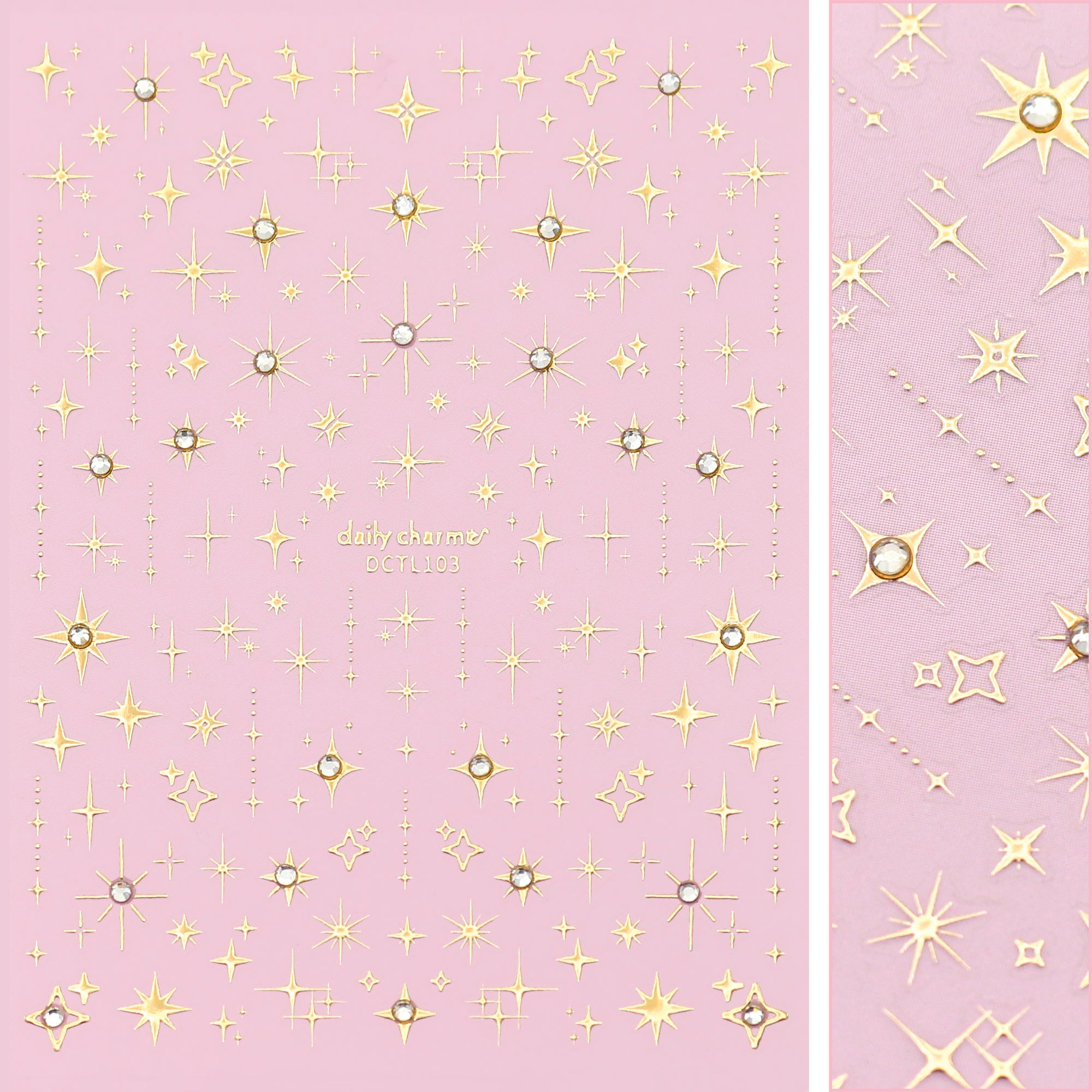 Bejeweled Nail Art Sticker / Eternal Starlight / Metallic Gold Bejeweled Nail Art Sticker / Eternal Starlight / Metallic Gold Decal Trendy Celestial