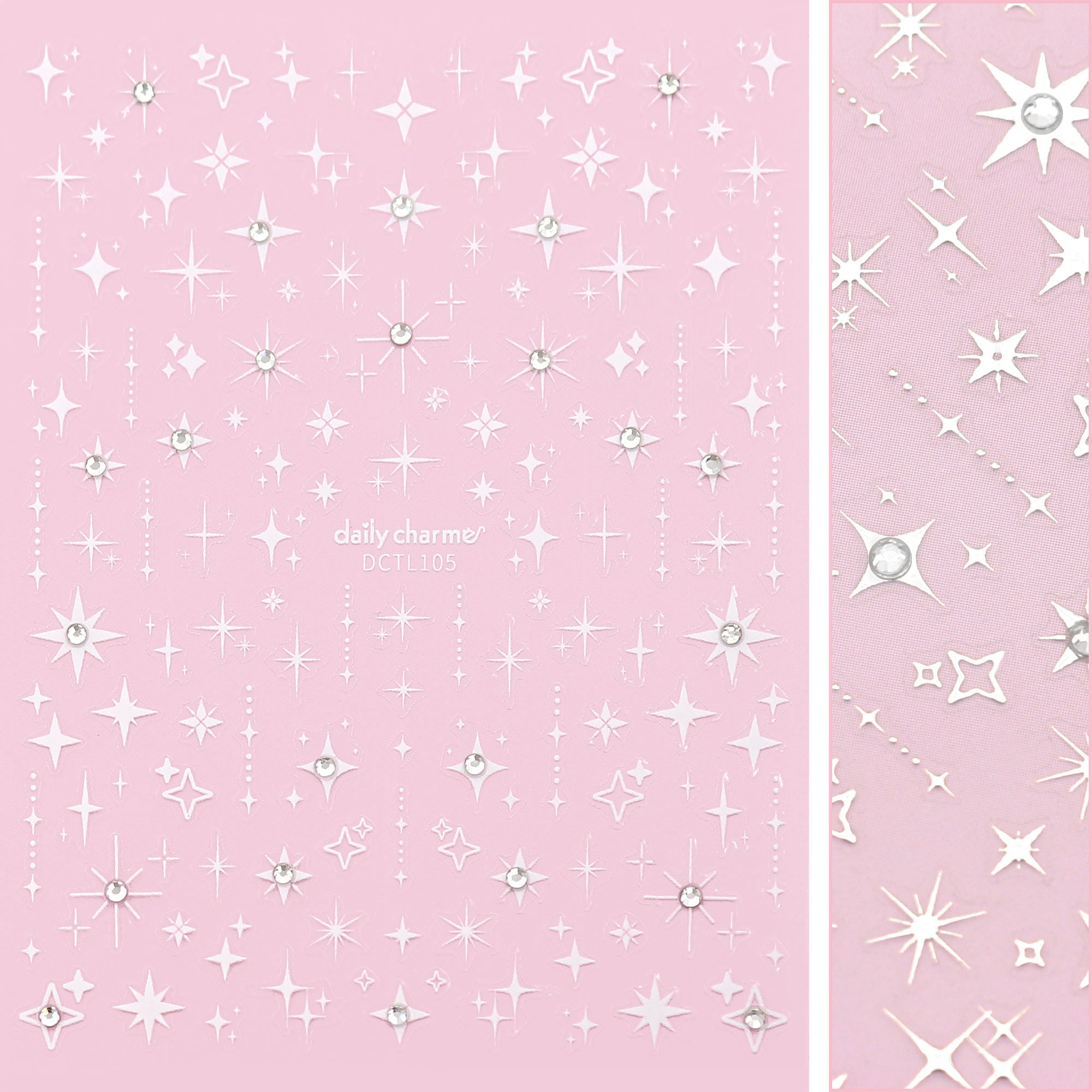 Bejeweled Nail Art Sticker / Eternal Starlight / White Bejeweled Nail Art Sticker / Eternal Sparkles Starlight / White 3D Crystal Decal Celestial