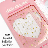 Bejeweled Nail Art Sticker Star Sparkles Galaxy 3D Decal Crystal Starstruck / Gold
