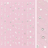 Bejeweled Nail Art Sticker Stars Galaxy Sparkle Decal 3D Crystal Cute Starstruck / Silver