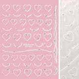 Bejeweled Nail Art Sticker / Pearly Dotted Hearts Coquette Nail Design Cute Valentine's Day