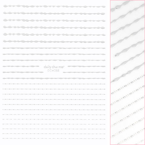 Chic Nail Art Sticker / Decorative Lines / Silver Japanese Style Design Chrome