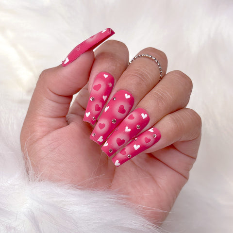 Kawaii Nail Art Sticker / Airbrush Hearts Valentine's Day White Decal