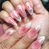 Chic Nail Art Sticker / Kitty Line Art / Holographic Silver Cat Design Abstract