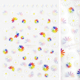 Floral Nail Art Sticker / Rainbow Daisies Bright Pastel