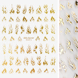 Chic Nail Art Sticker / Flames / Metallic Gold Hot Nail Trend Abstract Tattoo