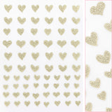 Twinkle Flash Glitter Nail Art Sticker / Hearts / Gold