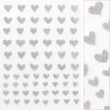 Twinkle Flash Glitter Nail Art Sticker / Hearts / Silver