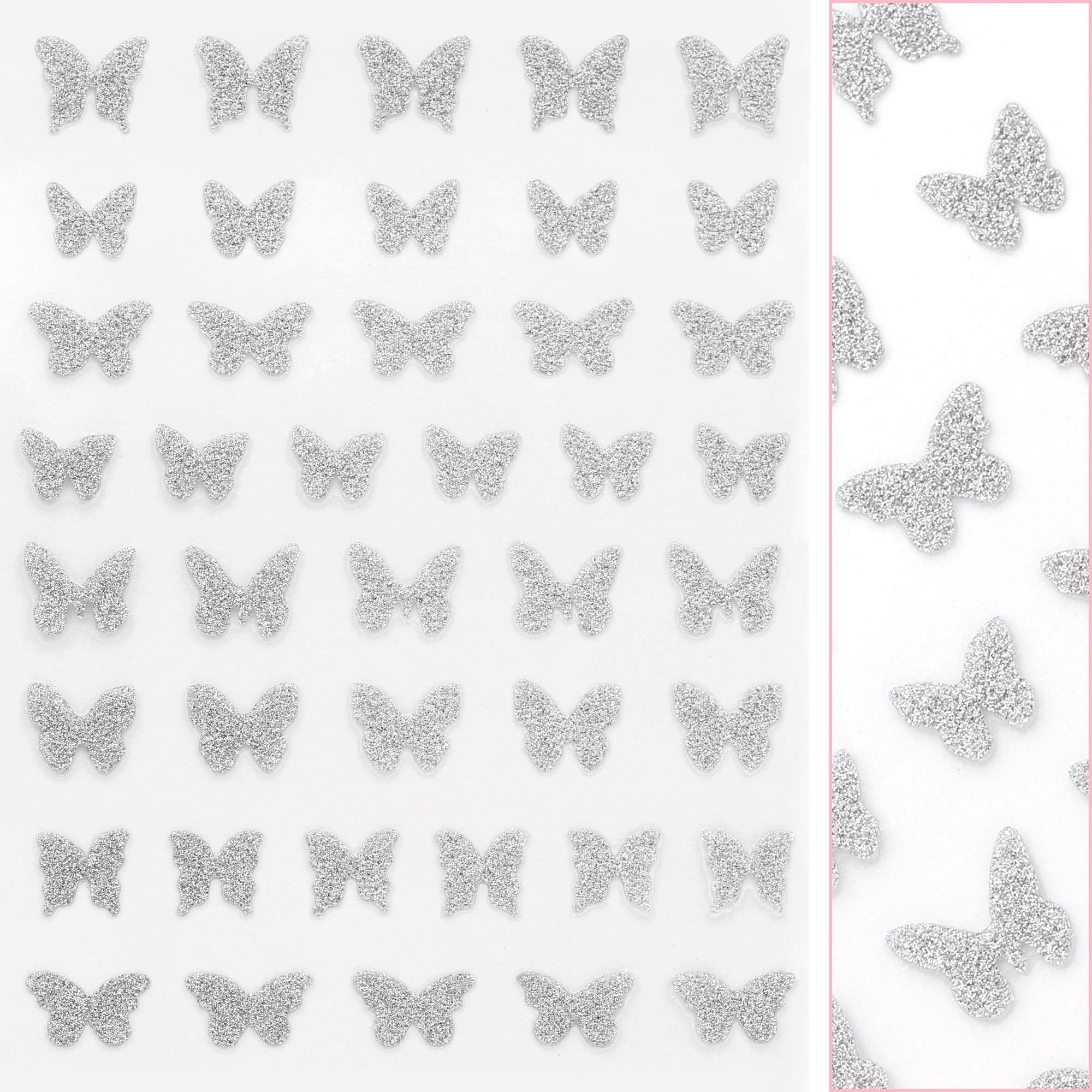 Twinkle Flash Glitter Nail Art Sticker / Butterfly / Silver Twinkle Flash Glitter Nail Art Sticker / Butterfly / Silver
