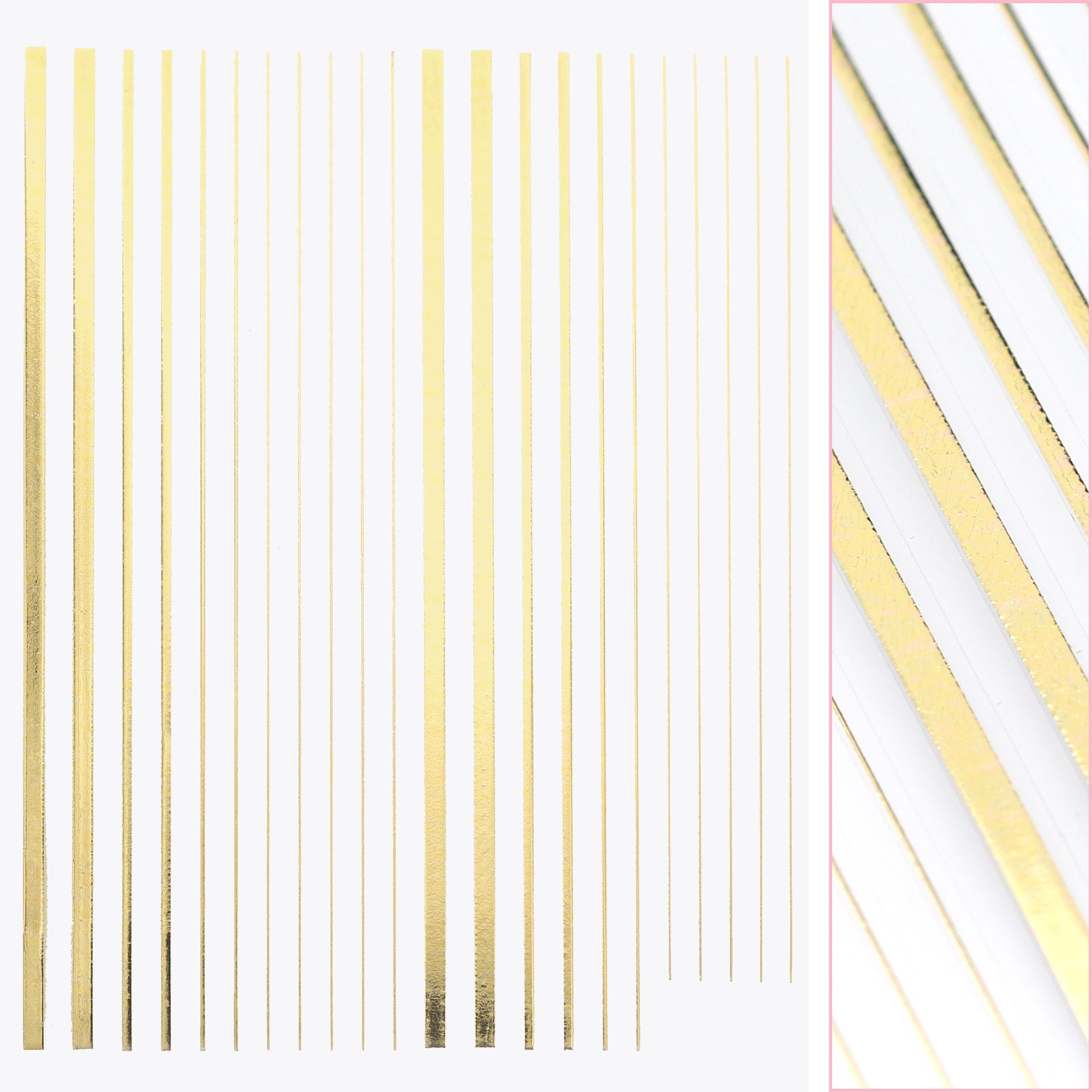 Thin Lines Nail Art Sticker / Gold Thin Lines Nail Art Sticker / Gold Nail Decal Quality Metallic Design