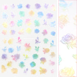 Floral Nail Art Sticker / Iridescent Roses / Colorful Rainbow Flower Cute Decal