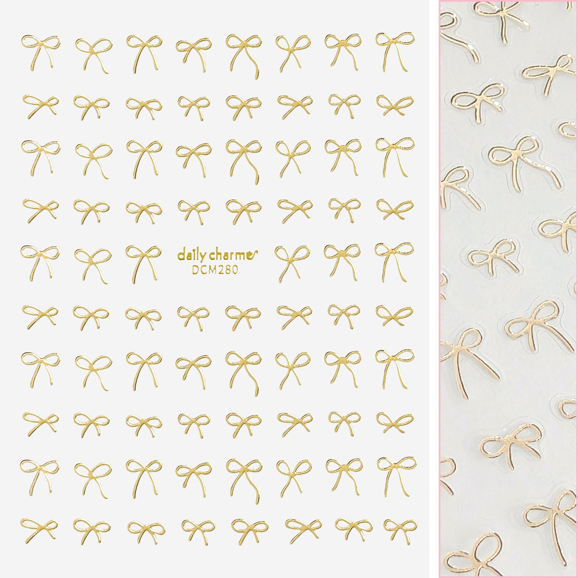 Kawaii Nail Art Sticker / Coquette Bows / Gold Kawaii Nail Art Sticker / Coquette Bows / Gold Ribbon Balletcore Valentine